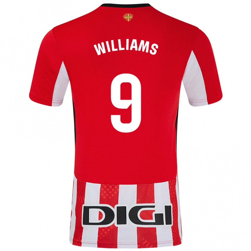 Kandiny Kinderen Iñaki Williams #9 Rood Wit Thuisshirt Thuistenue 2024/25 T-Shirt