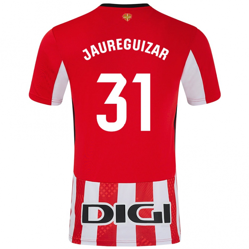 Kandiny Bambino Maglia Mikel Jauregizar #31 Rosso Bianco Kit Gara Home 2024/25 Maglietta