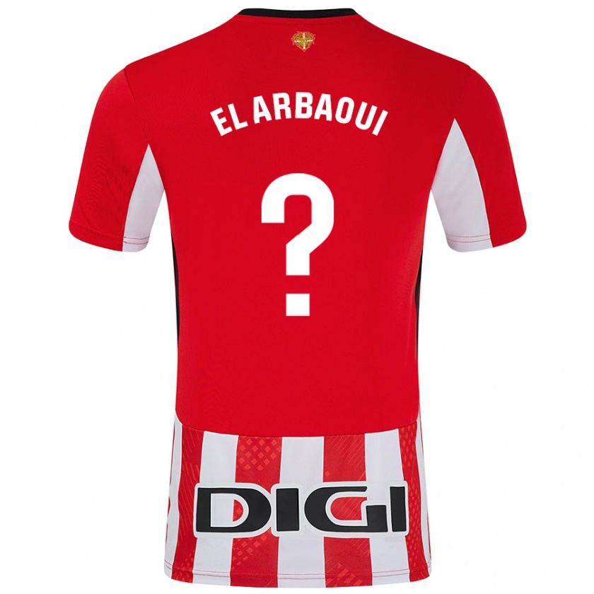 Kandiny Bambino Maglia Ilyas El Arbaoui #0 Rosso Bianco Kit Gara Home 2024/25 Maglietta