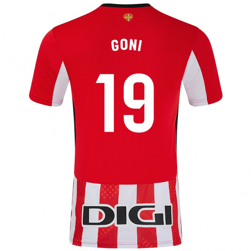 Kandiny Kinderen Marcos Goñi #19 Rood Wit Thuisshirt Thuistenue 2024/25 T-Shirt