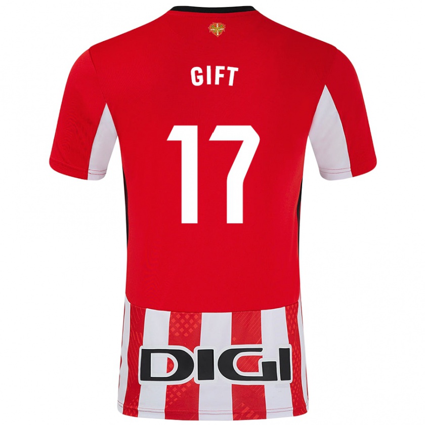 Kandiny Bambino Maglia Elijah Gift #17 Rosso Bianco Kit Gara Home 2024/25 Maglietta