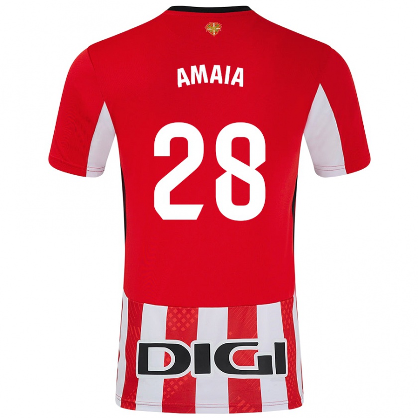 Kandiny Kinder Amaia Martinez De La Peña #28 Rot Weiß Heimtrikot Trikot 2024/25 T-Shirt Österreich