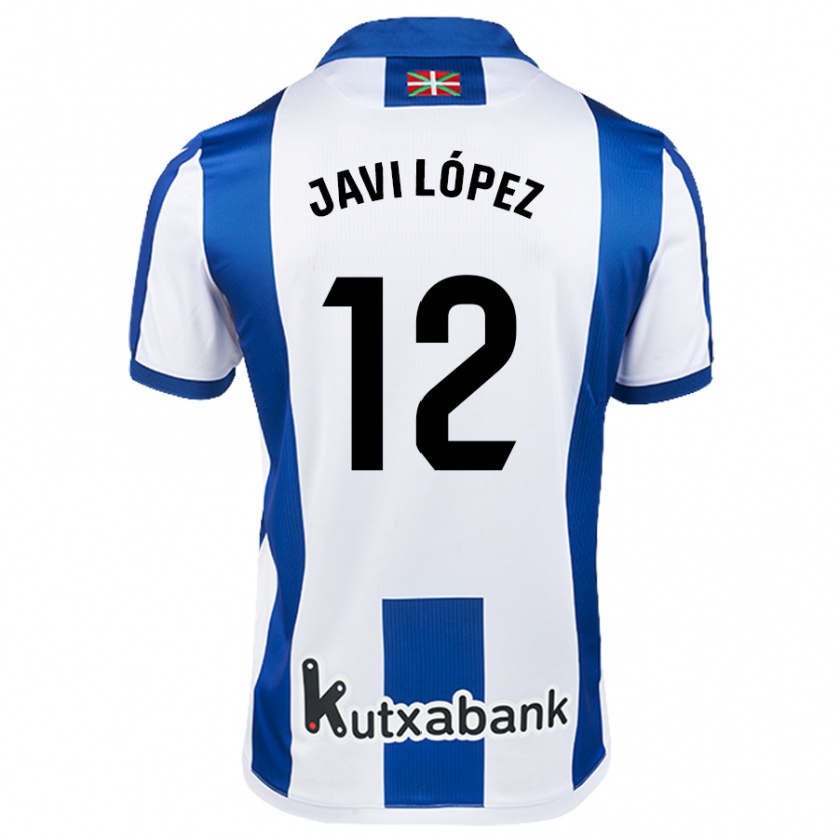 Kandiny Kinder Javi López #12 Weiß Blau Heimtrikot Trikot 2024/25 T-Shirt Österreich