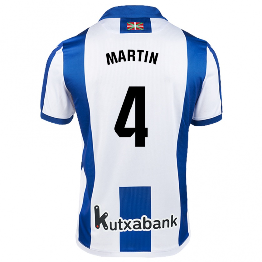 Kandiny Bambino Maglia Jon Martín #4 Bianco Blu Kit Gara Home 2024/25 Maglietta