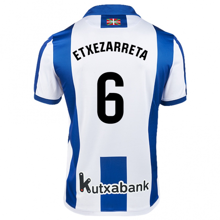 Kandiny Bambino Maglia Ane Etxezarreta #6 Bianco Blu Kit Gara Home 2024/25 Maglietta