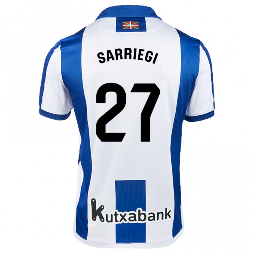 Kandiny Bambino Maglia Nora Sarriegi #27 Bianco Blu Kit Gara Home 2024/25 Maglietta