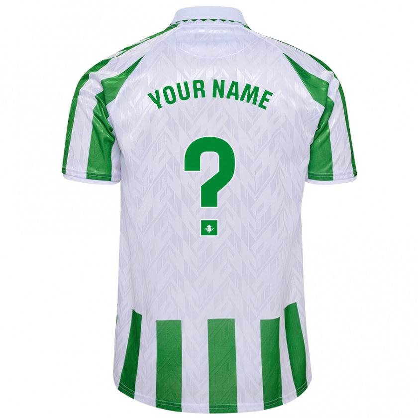 Kandiny Bambino Maglia Il Tuo Nome #0 Verde Bianco A Righe Kit Gara Home 2024/25 Maglietta