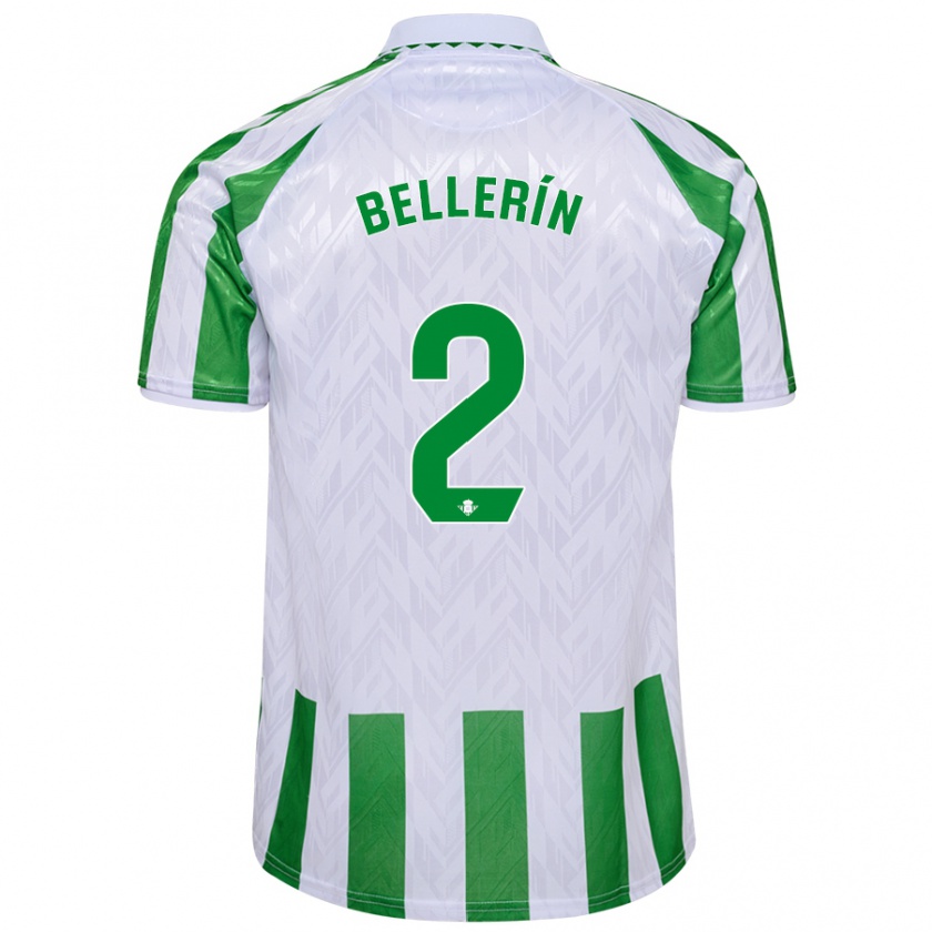 Kandiny Kinderen Héctor Bellerín #2 Groen Witte Strepen Thuisshirt Thuistenue 2024/25 T-Shirt