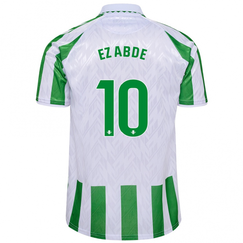 Kandiny Niño Camiseta Abde Ezzalzouli #10 Verde Rayas Blancas 1ª Equipación 2024/25 La Camisa México