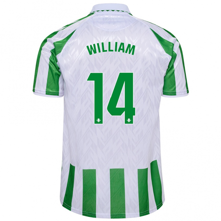 Kandiny Bambino Maglia William Carvalho #14 Verde Bianco A Righe Kit Gara Home 2024/25 Maglietta