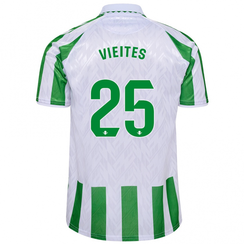 Kandiny Niño Camiseta Fran Vieites #25 Verde Rayas Blancas 1ª Equipación 2024/25 La Camisa