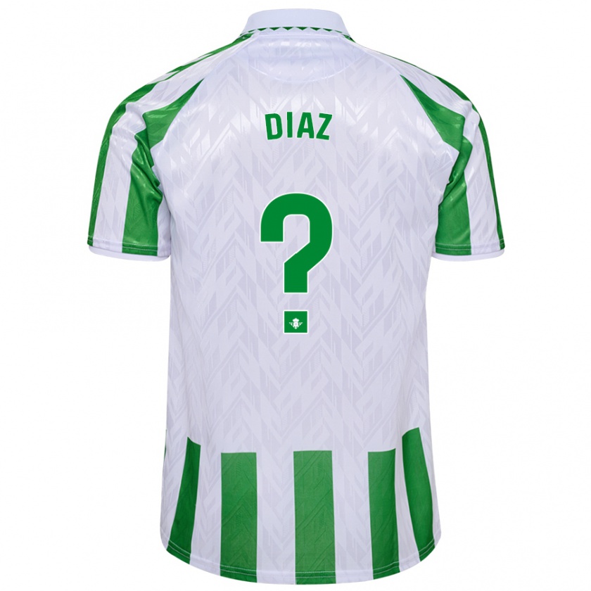 Kandiny Kinderen Ismael Díaz #0 Groen Witte Strepen Thuisshirt Thuistenue 2024/25 T-Shirt