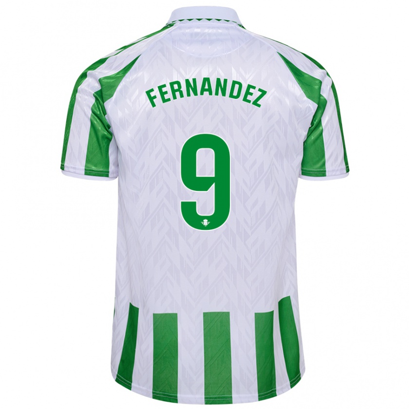 Kandiny Kinderen Marcos Fernández #9 Groen Witte Strepen Thuisshirt Thuistenue 2024/25 T-Shirt