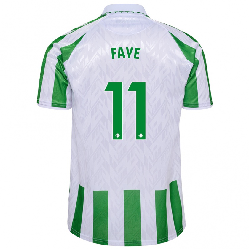 Kandiny Niño Camiseta Souleymane Faye #11 Verde Rayas Blancas 1ª Equipación 2024/25 La Camisa