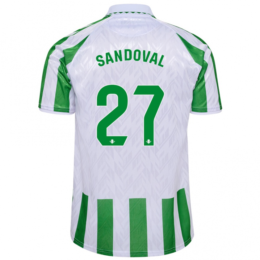 Kandiny Bambino Maglia Keimer Sandoval #27 Verde Bianco A Righe Kit Gara Home 2024/25 Maglietta