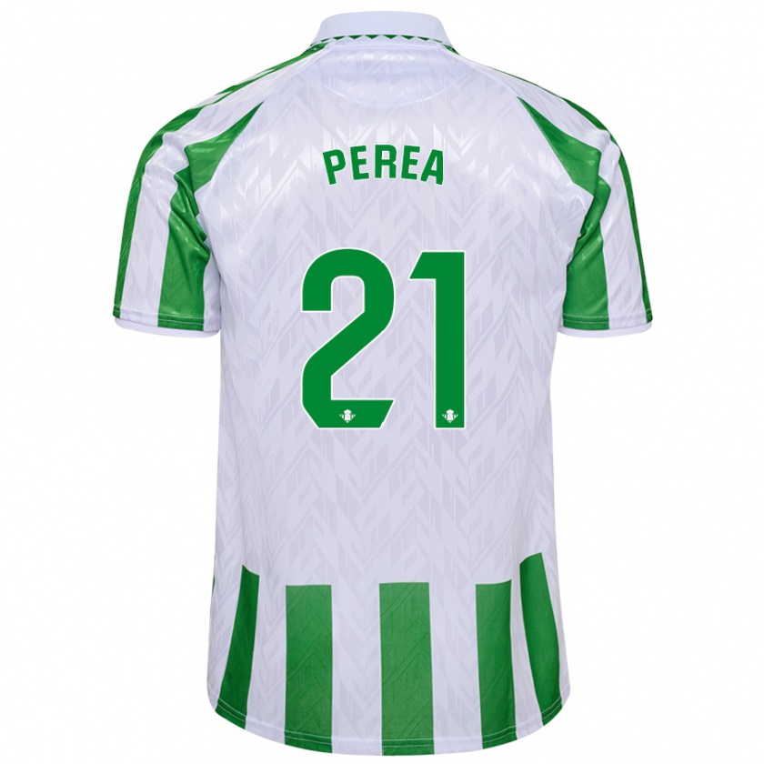 Kandiny Bambino Maglia Paula Perea #21 Verde Bianco A Righe Kit Gara Home 2024/25 Maglietta