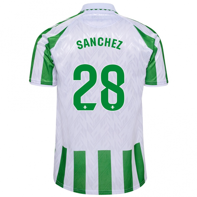 Kandiny Kinderen Marina Sánchez #28 Groen Witte Strepen Thuisshirt Thuistenue 2024/25 T-Shirt