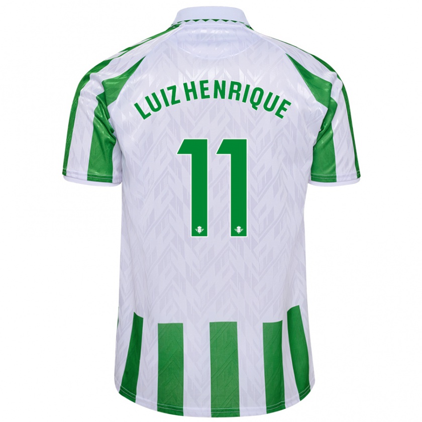 Kandiny Kinderen Luiz Henrique #11 Groen Witte Strepen Thuisshirt Thuistenue 2024/25 T-Shirt