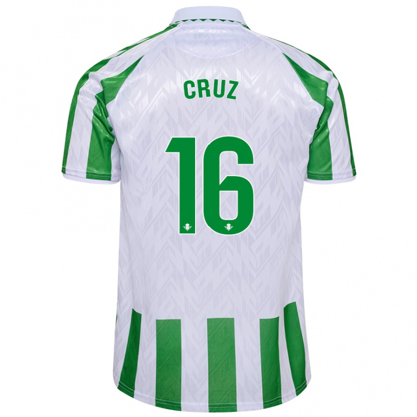 Kandiny Kinderen Juan Cruz #16 Groen Witte Strepen Thuisshirt Thuistenue 2024/25 T-Shirt