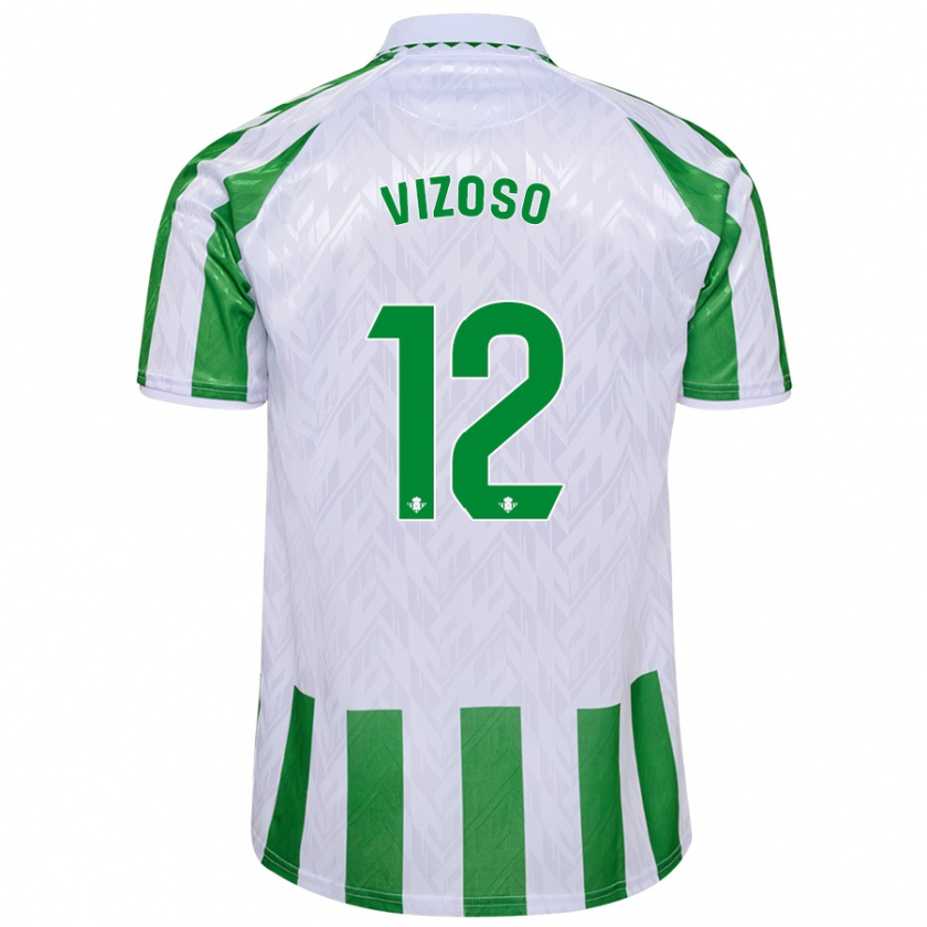 Kandiny Niño Camiseta Paula Vizoso Prieto #12 Verde Rayas Blancas 1ª Equipación 2024/25 La Camisa México