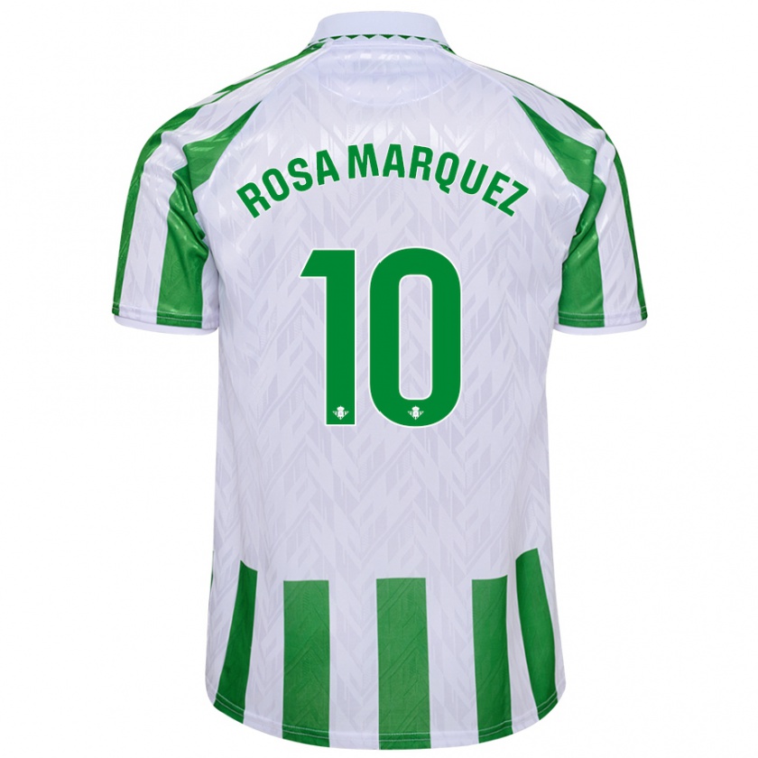 Kandiny Kinderen Rosa Márquez Baena #10 Groen Witte Strepen Thuisshirt Thuistenue 2024/25 T-Shirt