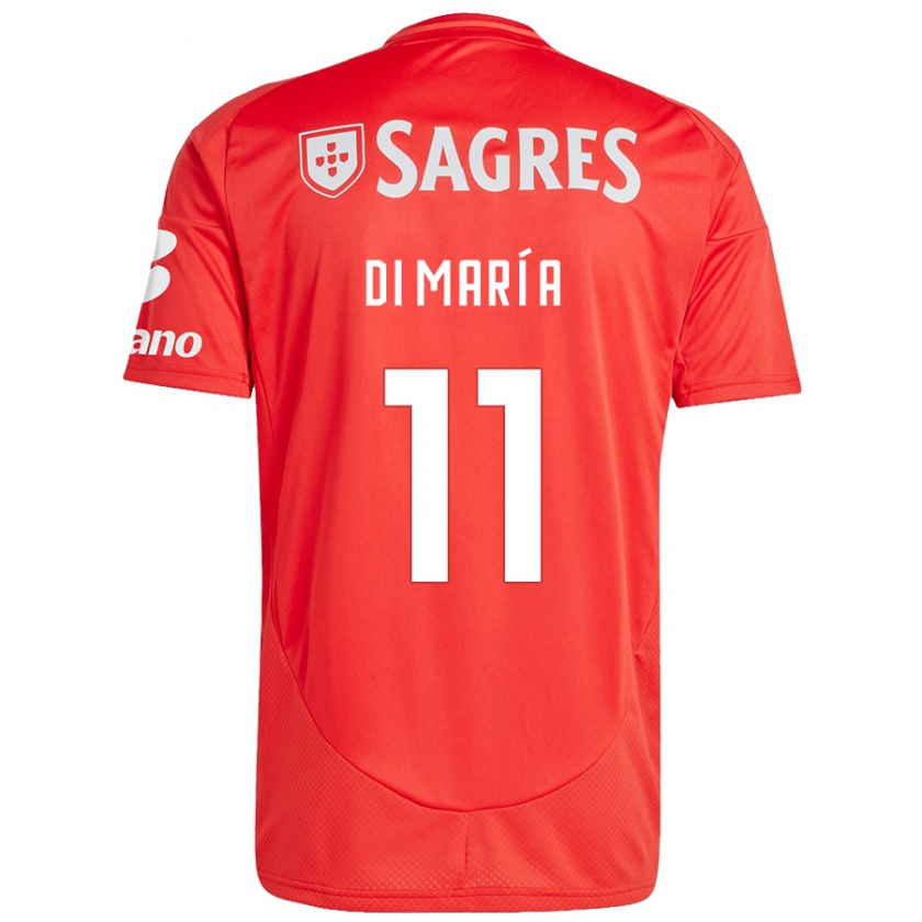 Kandiny Bambino Maglia Ángel Di María #11 Rosso Bianco Kit Gara Home 2024/25 Maglietta