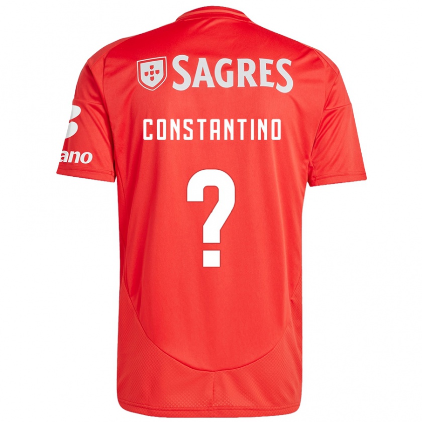 Kandiny Bambino Maglia Simão Constantino #0 Rosso Bianco Kit Gara Home 2024/25 Maglietta