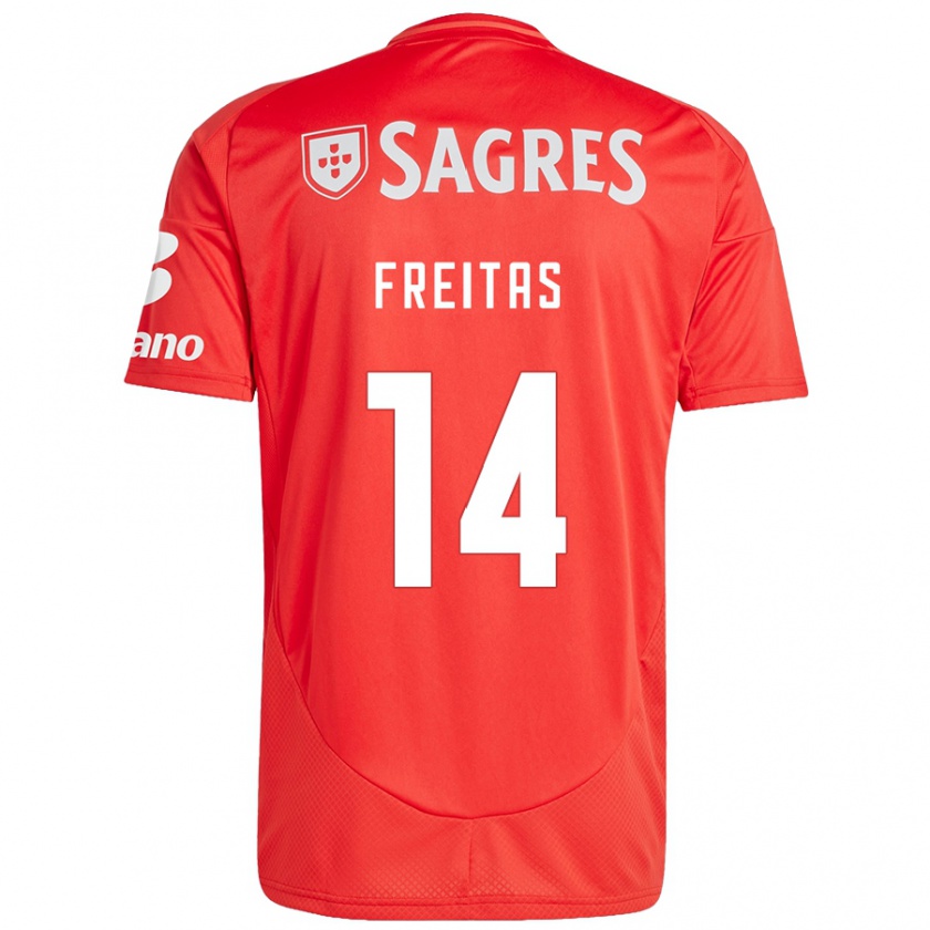 Kandiny Kinderen Tiago Freitas #14 Rood Wit Thuisshirt Thuistenue 2024/25 T-Shirt