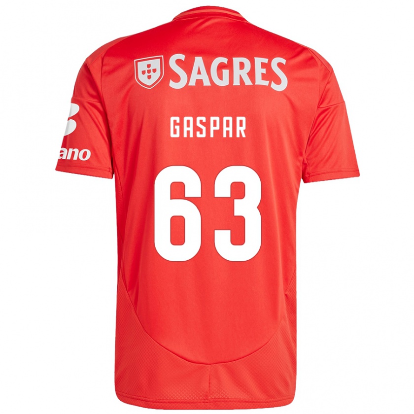 Kandiny Kinderen Guilherme Gaspar #63 Rood Wit Thuisshirt Thuistenue 2024/25 T-Shirt België