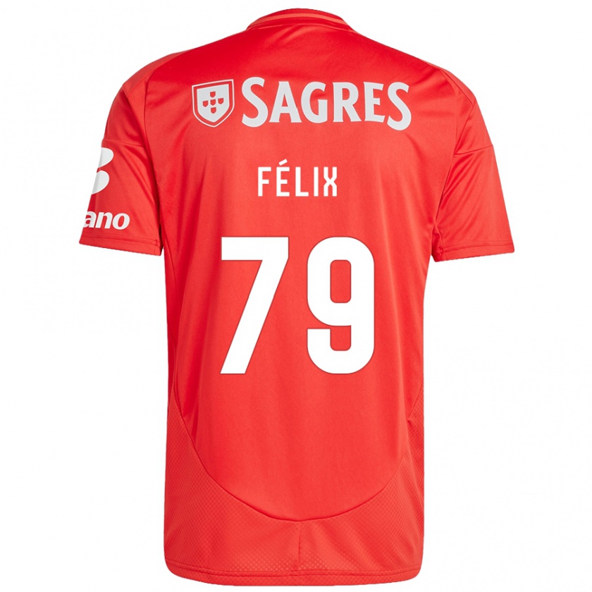 Kandiny Bambino Maglia Hugo Félix #79 Rosso Bianco Kit Gara Home 2024/25 Maglietta