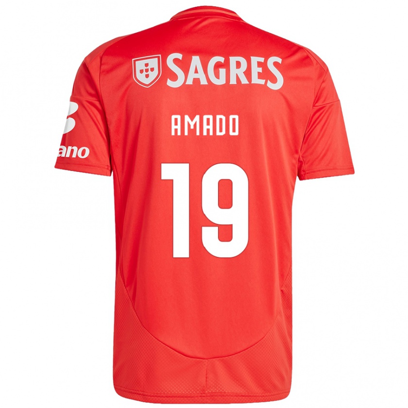 Kandiny Bambino Maglia Catarina Amado #19 Rosso Bianco Kit Gara Home 2024/25 Maglietta