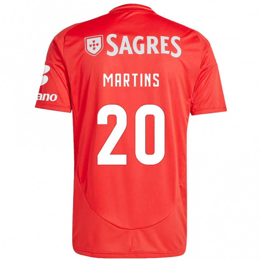 Kandiny Bambino Maglia Lara Martins #20 Rosso Bianco Kit Gara Home 2024/25 Maglietta