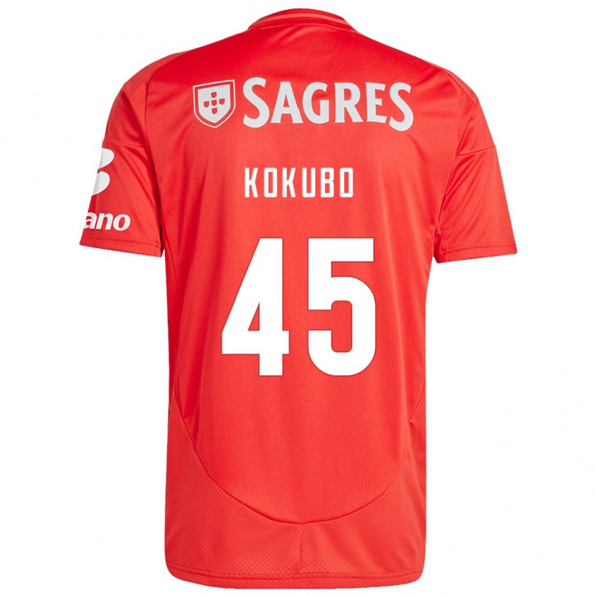 Kandiny Bambino Maglia Leo Kokubo #45 Rosso Bianco Kit Gara Home 2024/25 Maglietta