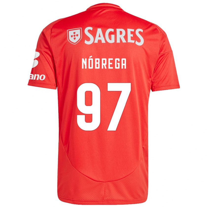 Kandiny Bambino Maglia Ricardo Nóbrega #97 Rosso Bianco Kit Gara Home 2024/25 Maglietta