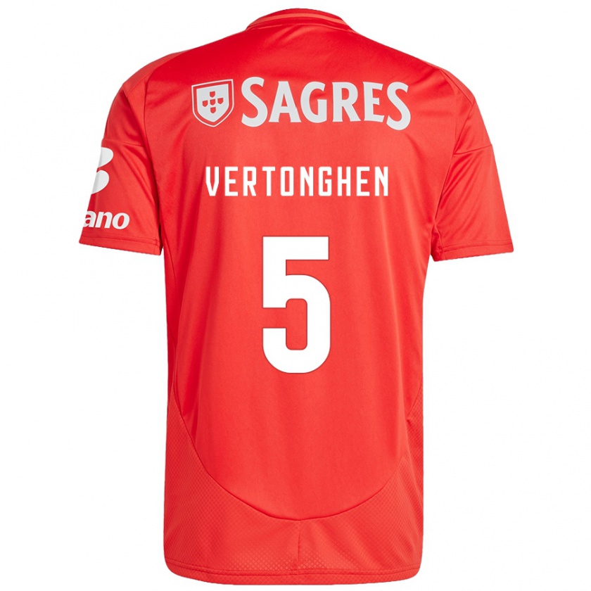 Kandiny Kinder Jan Vertonghen #5 Rot Weiß Heimtrikot Trikot 2024/25 T-Shirt Österreich