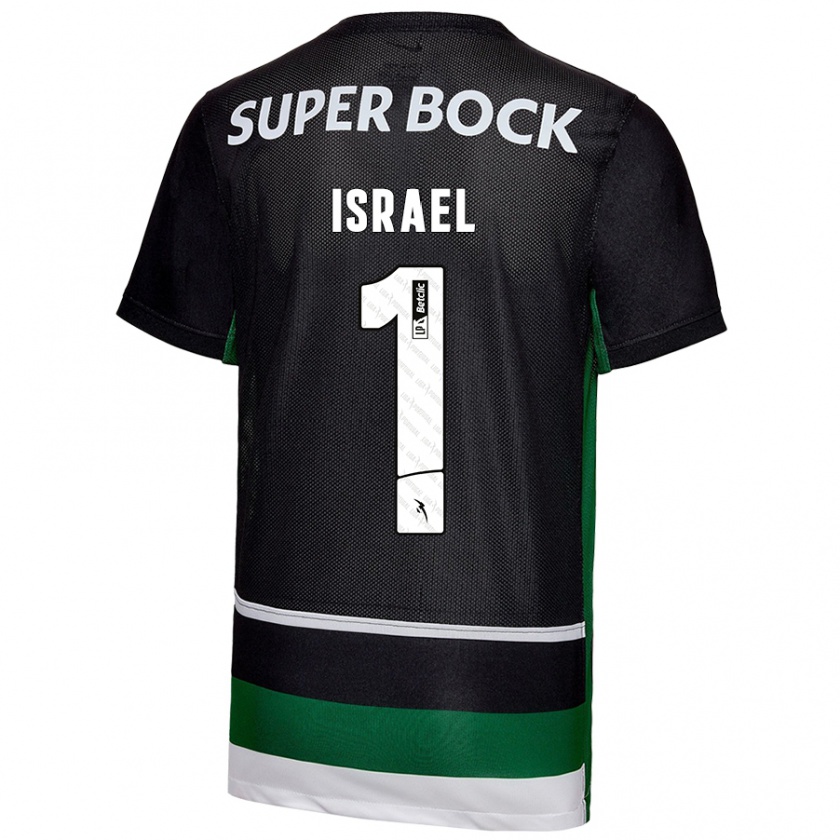 Kandiny Kinderen Franco Israel #1 Zwart Wit Groen Thuisshirt Thuistenue 2024/25 T-Shirt