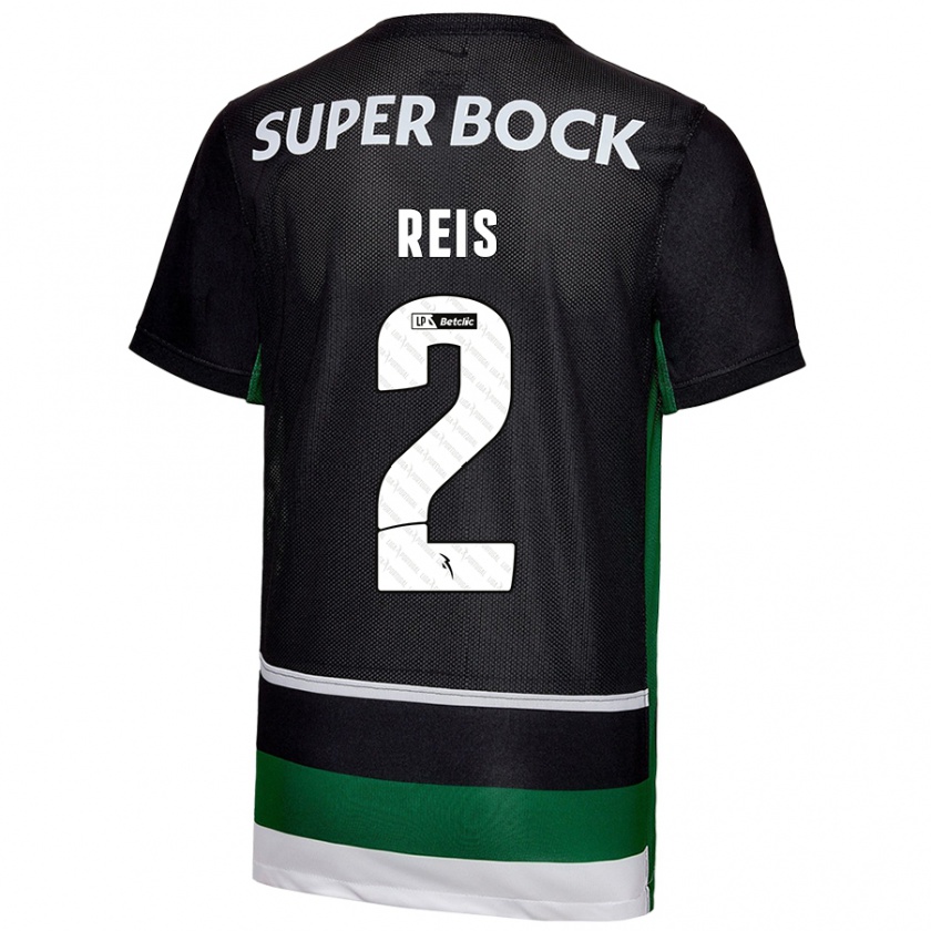 Kandiny Niño Camiseta Matheus Reis #2 Negro Blanco Verde 1ª Equipación 2024/25 La Camisa