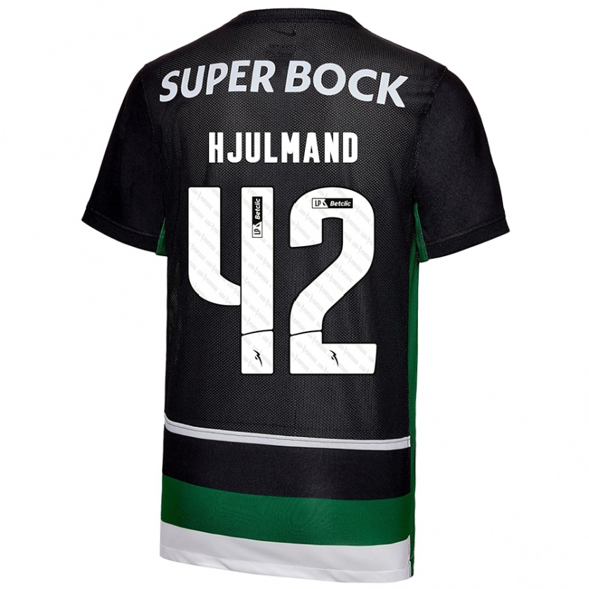 Kandiny Kinderen Morten Hjulmand #42 Zwart Wit Groen Thuisshirt Thuistenue 2024/25 T-Shirt