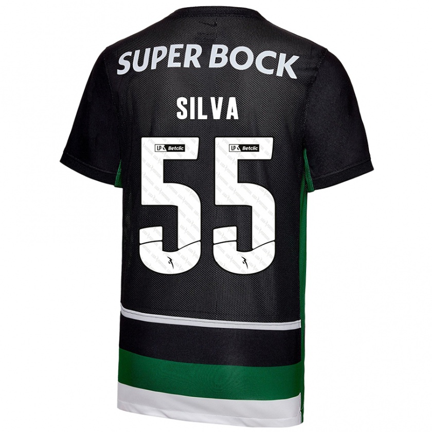 Kandiny Bambino Maglia José Silva #55 Nero Bianco Verde Kit Gara Home 2024/25 Maglietta