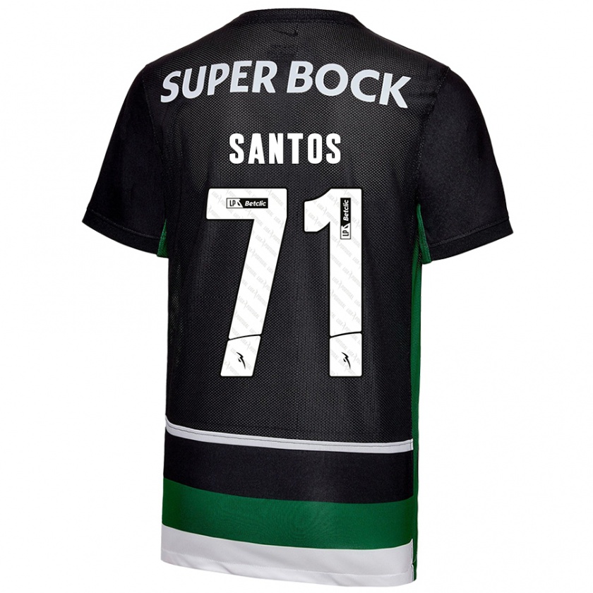 Kandiny Kinderen Denilson Santos #71 Zwart Wit Groen Thuisshirt Thuistenue 2024/25 T-Shirt