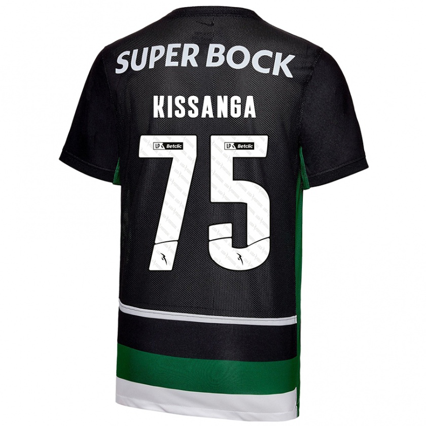 Kandiny Niño Camiseta Manuel Kissanga #75 Negro Blanco Verde 1ª Equipación 2024/25 La Camisa