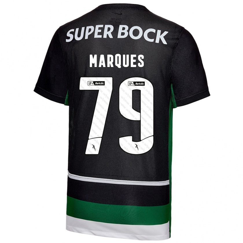 Kandiny Kinderen Rodrigo Marquês #79 Zwart Wit Groen Thuisshirt Thuistenue 2024/25 T-Shirt