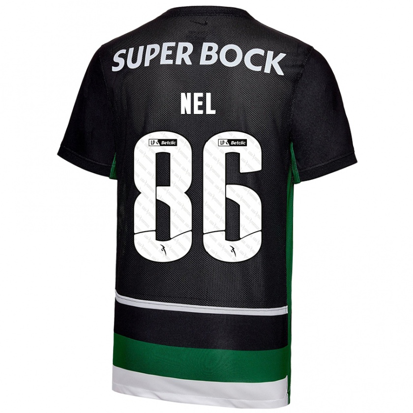 Kandiny Kinderen Rafael Nel #86 Zwart Wit Groen Thuisshirt Thuistenue 2024/25 T-Shirt