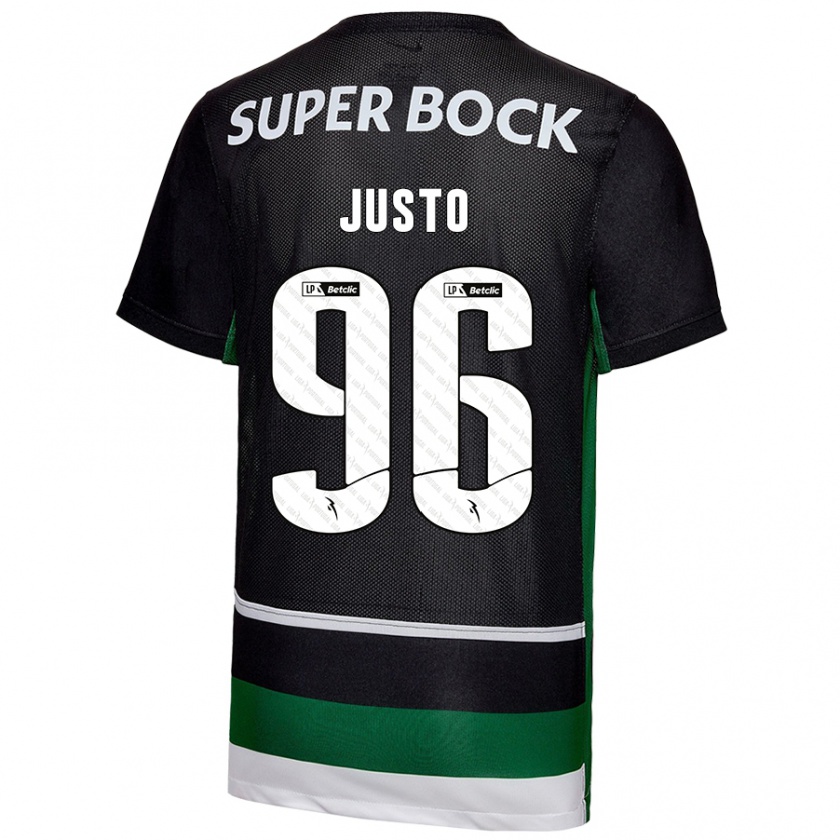 Kandiny Kinder Samuel Justo #96 Schwarz Weiß Grün Heimtrikot Trikot 2024/25 T-Shirt Österreich