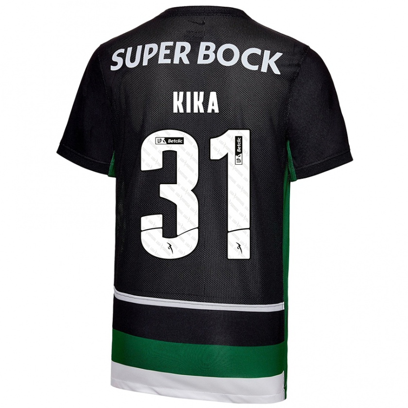 Kandiny Niño Camiseta Kika #31 Negro Blanco Verde 1ª Equipación 2024/25 La Camisa