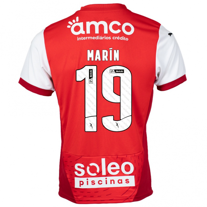 Kandiny Kinderen Adrián Marín #19 Rood Wit Thuisshirt Thuistenue 2024/25 T-Shirt