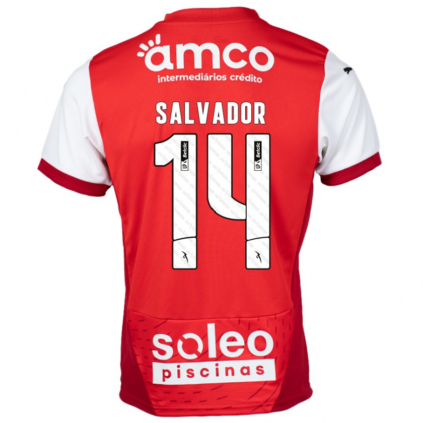 Kandiny Kinderen João Salvador #14 Rood Wit Thuisshirt Thuistenue 2024/25 T-Shirt België