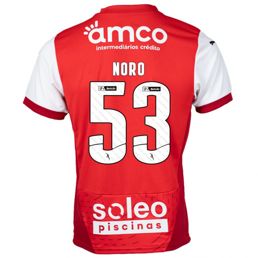 Kandiny Kinderen Jonatás Noro #53 Rood Wit Thuisshirt Thuistenue 2024/25 T-Shirt België