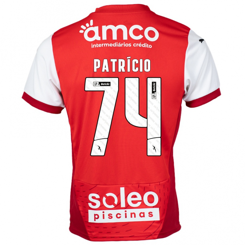 Kandiny Kinderen Nuno Patrício #74 Rood Wit Thuisshirt Thuistenue 2024/25 T-Shirt