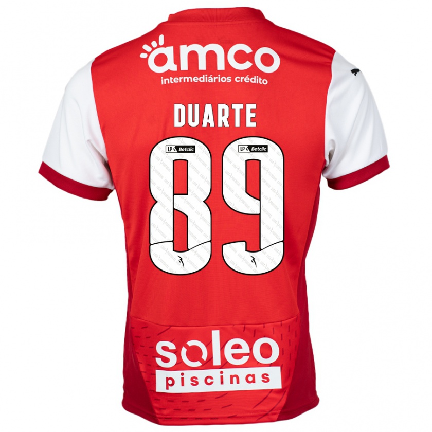 Kandiny Niño Camiseta Afonso Duarte #89 Rojo Blanco 1ª Equipación 2024/25 La Camisa México